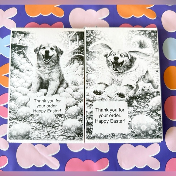 Other - Easter Dog Thank You Stickers